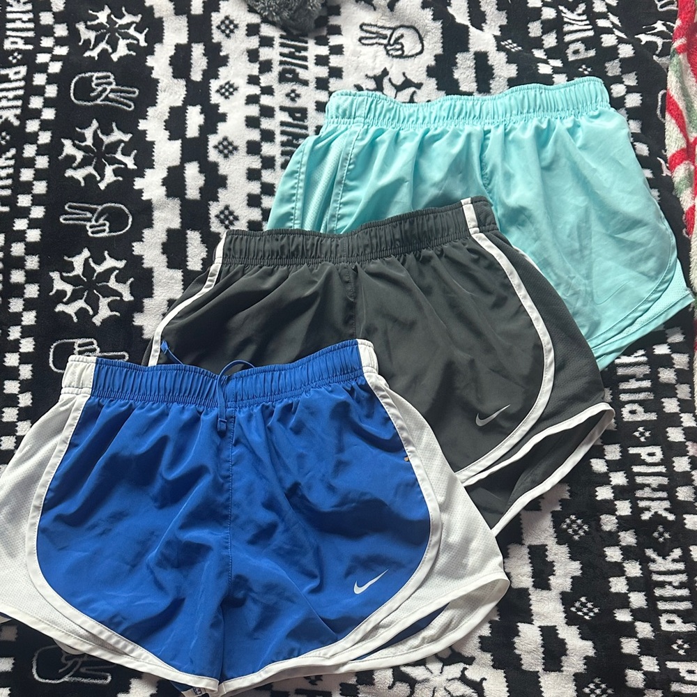 Nike Running Shorts Trio - Blue, Black, Aqua